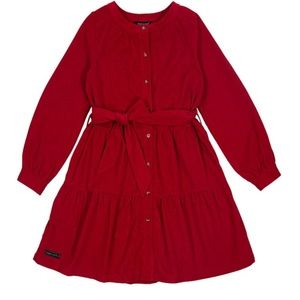 NWT Simply Southern Red Corduroy Tiered Dress Sz Small